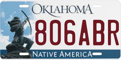 OK license plate 806ABR