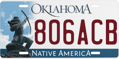 OK license plate 806ACB