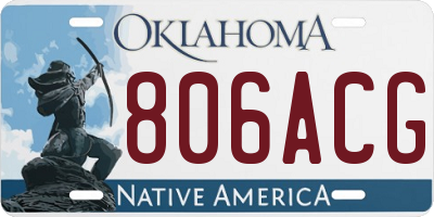 OK license plate 806ACG