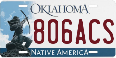 OK license plate 806ACS