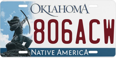 OK license plate 806ACW