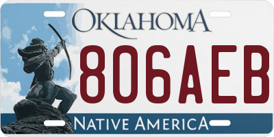 OK license plate 806AEB
