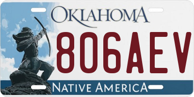 OK license plate 806AEV