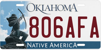 OK license plate 806AFA
