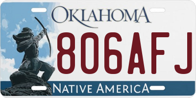 OK license plate 806AFJ