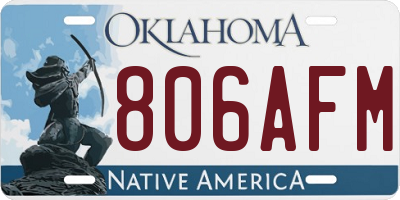 OK license plate 806AFM
