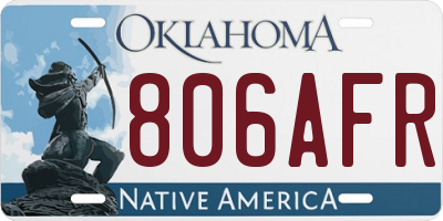 OK license plate 806AFR