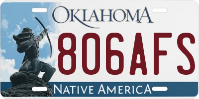 OK license plate 806AFS