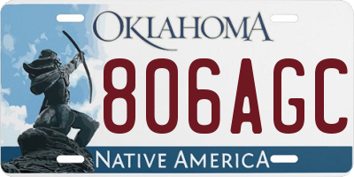 OK license plate 806AGC