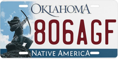 OK license plate 806AGF