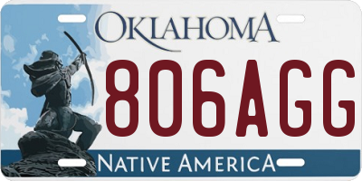 OK license plate 806AGG