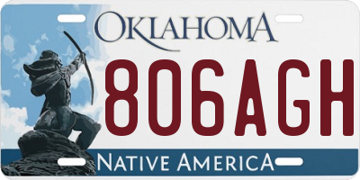 OK license plate 806AGH