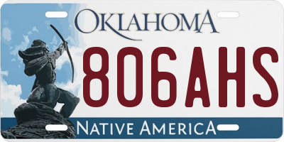 OK license plate 806AHS