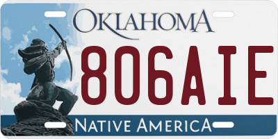 OK license plate 806AIE