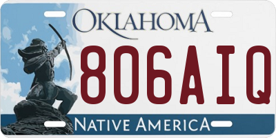OK license plate 806AIQ