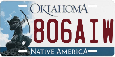 OK license plate 806AIW