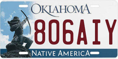 OK license plate 806AIY