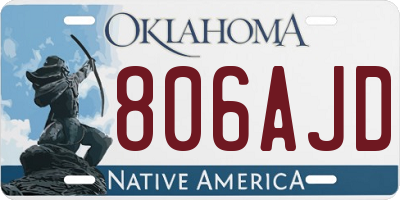 OK license plate 806AJD