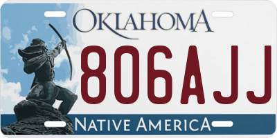 OK license plate 806AJJ