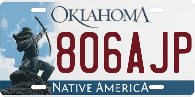 OK license plate 806AJP