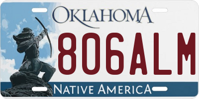 OK license plate 806ALM