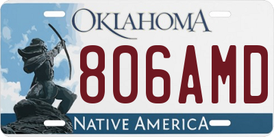 OK license plate 806AMD