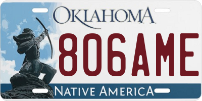 OK license plate 806AME