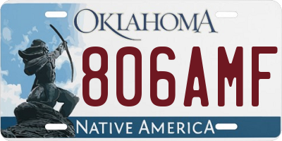 OK license plate 806AMF