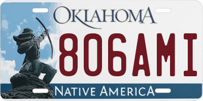 OK license plate 806AMI