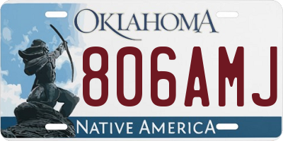 OK license plate 806AMJ