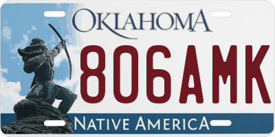 OK license plate 806AMK