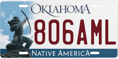 OK license plate 806AML