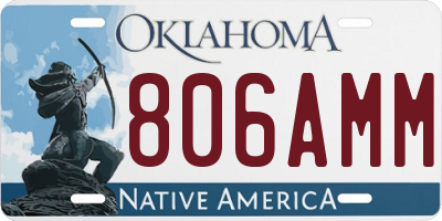 OK license plate 806AMM