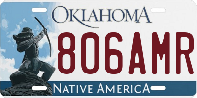 OK license plate 806AMR