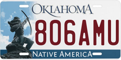 OK license plate 806AMU