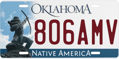 OK license plate 806AMV