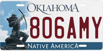 OK license plate 806AMY