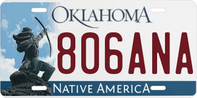 OK license plate 806ANA
