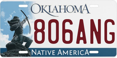 OK license plate 806ANG