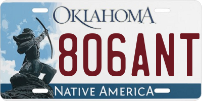 OK license plate 806ANT