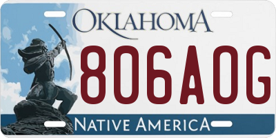 OK license plate 806AOG