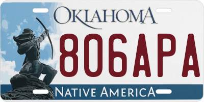 OK license plate 806APA