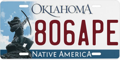 OK license plate 806APE