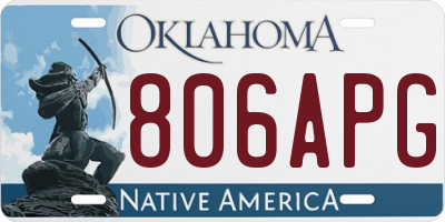 OK license plate 806APG
