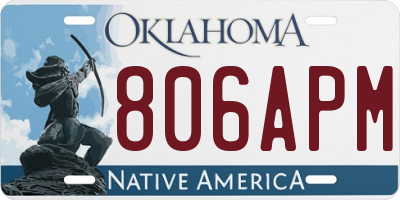 OK license plate 806APM