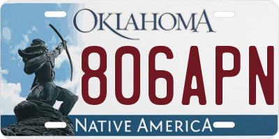 OK license plate 806APN
