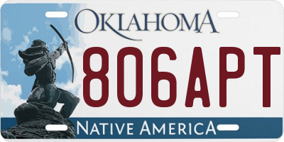 OK license plate 806APT