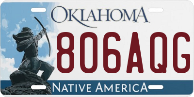 OK license plate 806AQG