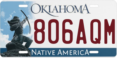 OK license plate 806AQM