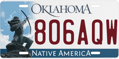 OK license plate 806AQW
